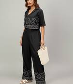 Women Embroidered Regular Thread Work Top with Trousers