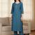 Notch Neck Straight Kurta With Trousers & Dupatta