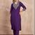 Ethnic Motifs Yoke Design Thread Work Straight Kurta With Trousers & Dupatta