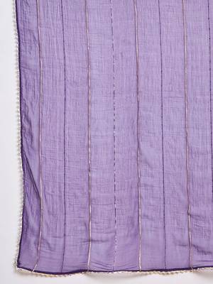 Ethnic Motifs Yoke Design Thread Work Straight Kurta With Trousers & Dupatta 5