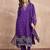 Floral Embroidered V-Neck Thread Work Straight Kurta With Trousers And Dupatta