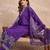 Floral Embroidered V-Neck Thread Work Straight Kurta With Trousers And Dupatta