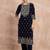 Ethnic Motifs Embroidered Zari Velvet Straight Kurta With Trousers