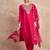 Paisley Embroidered Notch Neck Thread Work Straight Kurta With Trousers & Dupatta