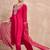 Paisley Embroidered Notch Neck Thread Work Straight Kurta With Trousers & Dupatta