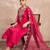 Paisley Embroidered Notch Neck Thread Work Straight Kurta With Trousers & Dupatta