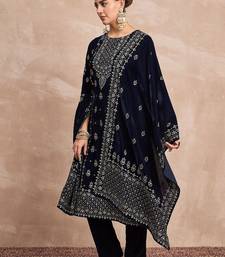 Women Ethnic Motifs Embroidered A-Line Kurta with Trousers & Dupatta