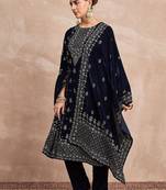 Women Ethnic Motifs Embroidered A-Line Kurta with Trousers & Dupatta