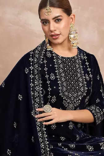 Women Ethnic Motifs Embroidered A-Line Kurta with Trousers & Dupatta