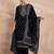 Ethnic Motifs Embroidered Zari Velvet Straight Kurta With Trousers & Dupatta