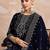 Ethnic Motifs Embroidered Zari Velvet Straight Kurta With Trousers & Dupatta