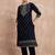 Ethnic Motifs Embroidered Zari Velvet Straight Kurta With Trousers & Dupatta