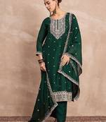 Women Ethnic Motifs Embroidered Regular Thread Work Kurta with Trousers & Dupatta