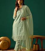 Women Ethnic Motifs Embroidered Regular Kurta with Trousers & Dupatta