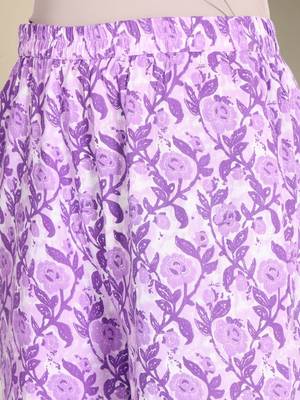 Floral Printed V-Neck Pure Cotton Straight Kurta With Trouser 3