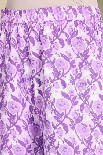 Floral Printed V-Neck Pure Cotton Straight Kurta With Trouser