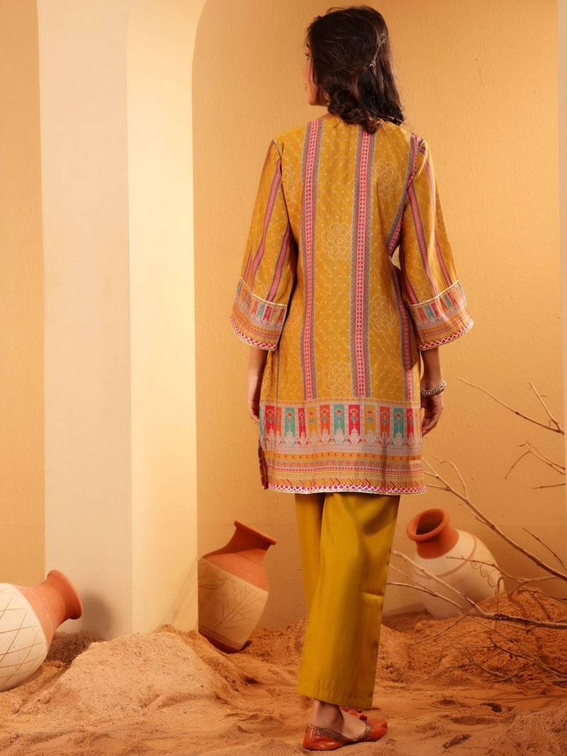 Women Chevron Printed Kurta with Trousers