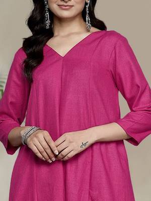 V-Neck A-Line Kurta With Trouser 2