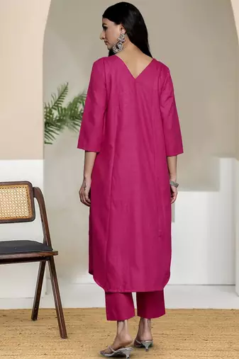 V-Neck A-Line Kurta With Trouser