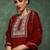 Ethnic Motifs Embroidered Round Neck Sequinned Kurta With Trousers & Dupatta