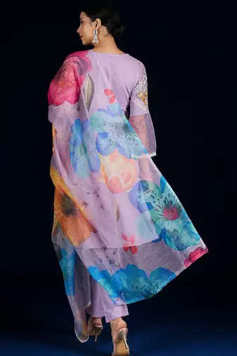 Women Floral Embroidered Cotton Kurta with Pyjamas & Dupatta