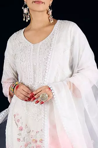Women Ethnic Motifs Embroidered Sequinned Kurta with Trousers & Dupatta