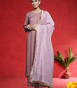 Women Regular Kurta with Trousers & Dupatta