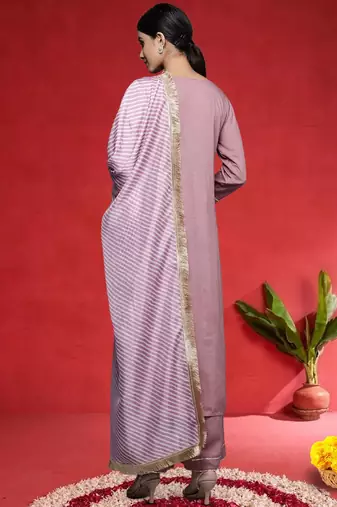Women Regular Kurta with Trousers & Dupatta