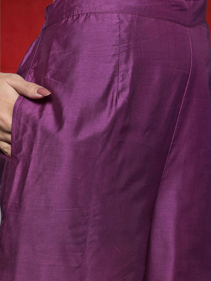 Women Yoke Design Regular Kurta with Trousers & With Dupatta