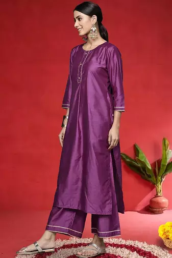 Women Yoke Design Regular Kurta with Trousers & With Dupatta