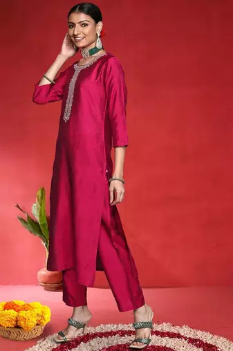 Women Ethnic Motifs Embroidered Regular Kurta with Trousers & Dupatta