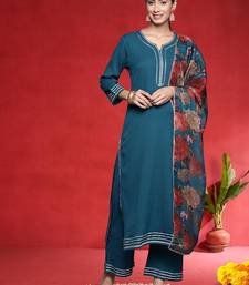 Women Regular Kurta with Trousers & Dupatta