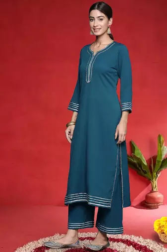 Women Regular Kurta with Trousers & Dupatta