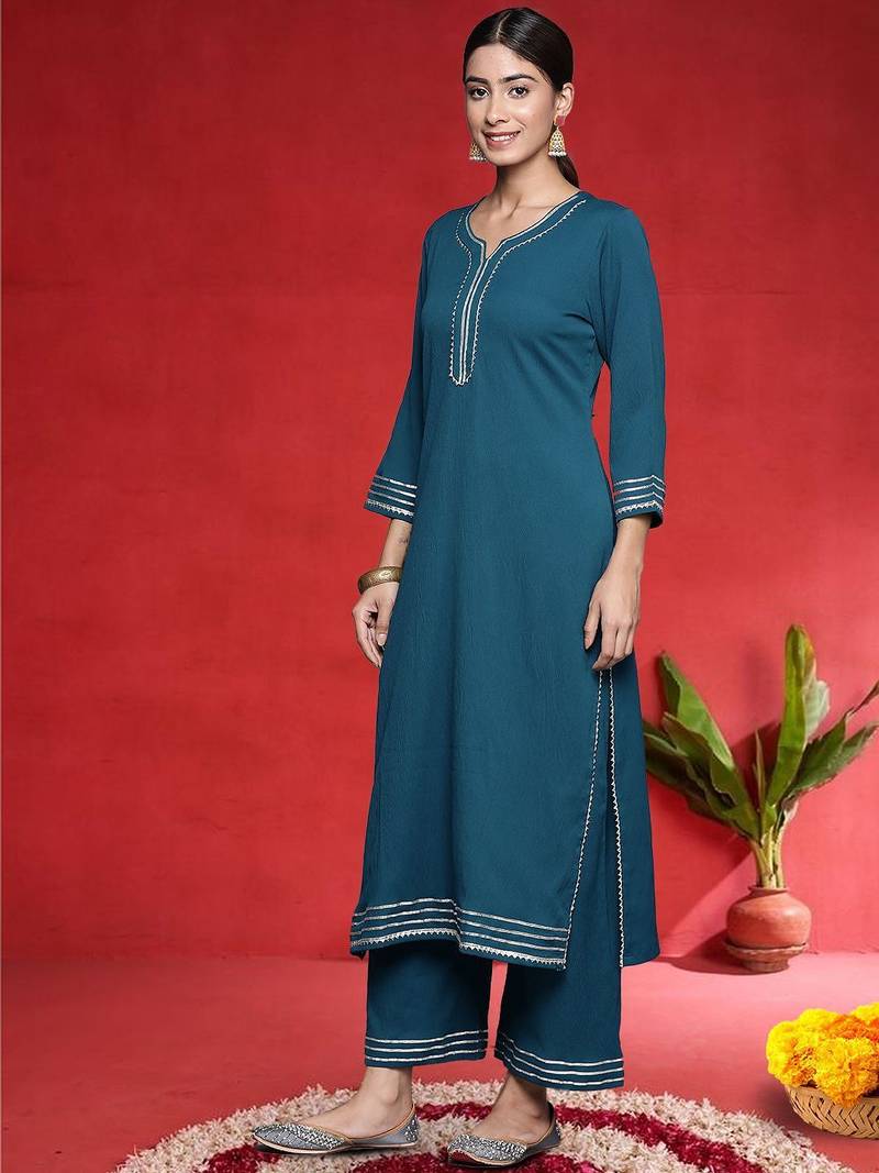 Women Regular Kurta with Trousers & Dupatta