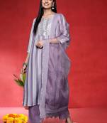 Women Embroidered Regular Kurta with Trousers & Dupatta