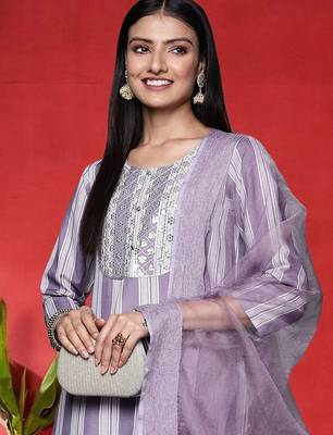 Women Embroidered Regular Kurta with Trousers & Dupatta 2