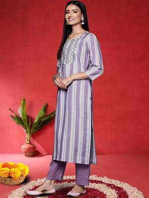 Women Embroidered Regular Kurta with Trousers & Dupatta 4