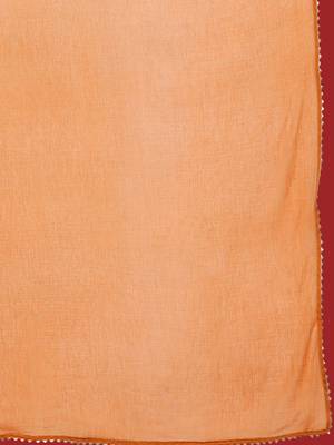 Women Bandhani Printed Empire Gotta Patti Kurta with Trousers & Dupatta 3