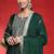 Geometric Embroidered Straight Mirror Work Kurta With Trousers & Dupatta