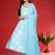 Women Floral Printed Cotton Anarkali Kurta with Trousers & Dupatta