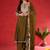 Floral Embroidered Thread Work Straight Kurta With Trousers & Dupatta