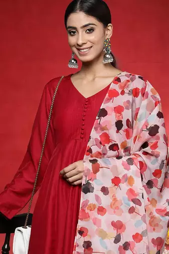 Women Regular Kurta with Trousers & Dupatta