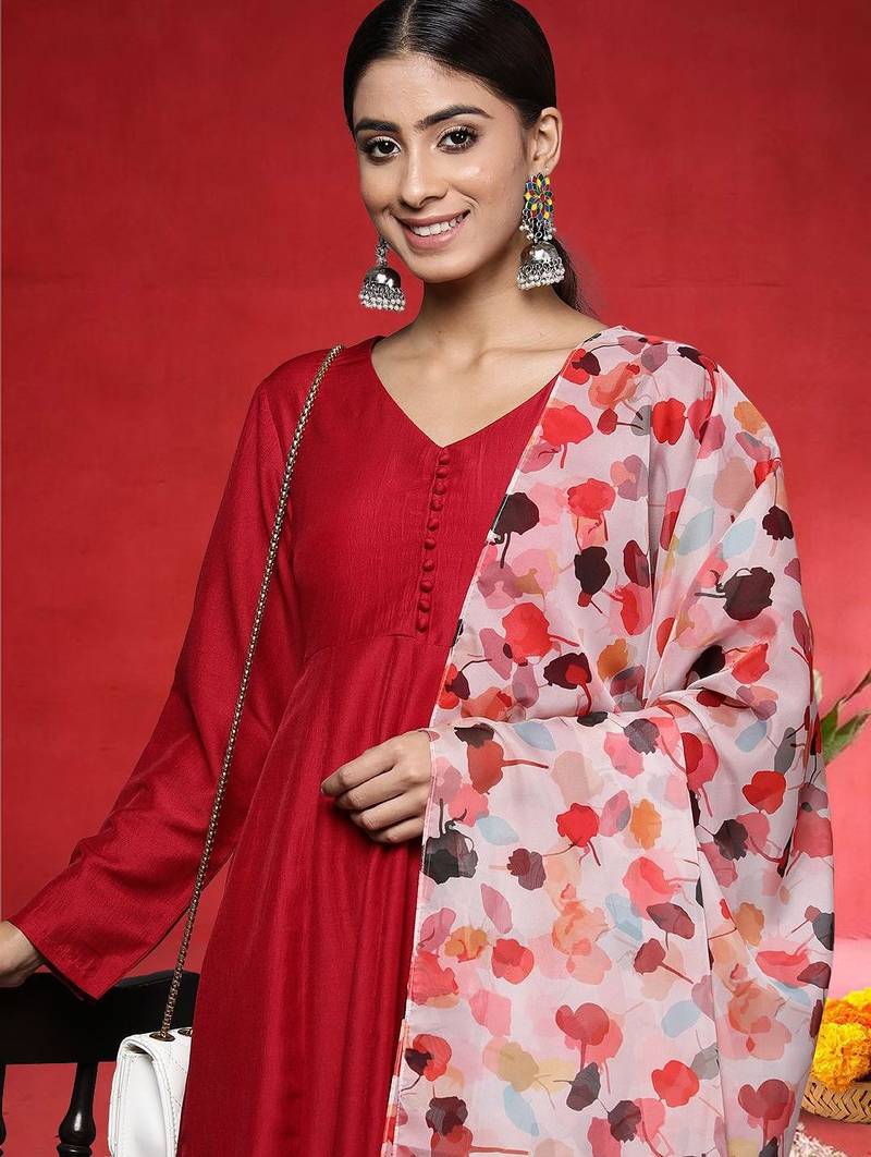 Women Regular Kurta with Trousers & Dupatta