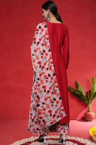 Women Regular Kurta with Trousers & Dupatta