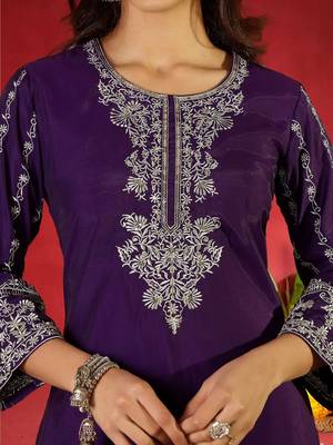 Women Embroidered Regular Kurta with Trousers & With Dupatta 2