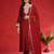 Women Embroidered Regular Thread Work Kurta with Trousers & With Dupatta