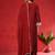 Women Embroidered Regular Thread Work Kurta with Trousers & With Dupatta