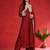 Women Embroidered Regular Thread Work Kurta with Trousers & With Dupatta