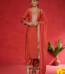 Women Embroidered Regular Kurta with Trousers & Dupatta
