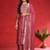 Floral Embroidered Pure Silk Thread Work Straight Kurta With Trousers & Dupatta